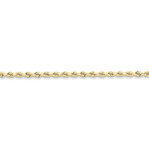 10k 3mm Handmade Diamond-cut Rope Chain