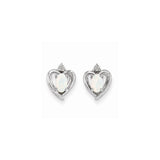 14K White Gold Opal Diamond Earring