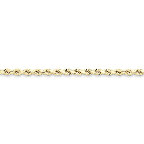 10k 4mm Handmade Diamond-cut Rope Chain