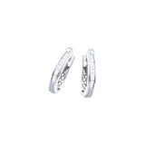 10k White Gold Womens Baguette Diamond Hoop Earrings 1/2 Cttw 5212 - shirin-diamonds