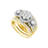 14kt White Gold Womens Round Diamond 3-Piece Bridal Wedding Engagement Ring Band Set 2.00 Cttw 52418 - shirin-diamonds