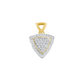 10kt Yellow Gold Womens Round Diamond Triangle Frame Cluster Pendant 1/6 Cttw 52972 - shirin-diamonds