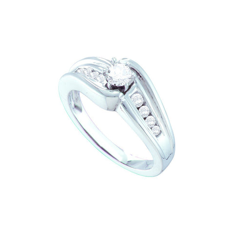 14kt White Gold Womens Round Diamond Solitaire Bridal Wedding Engagement Ring 3/8 Cttw 53070 - shirin-diamonds