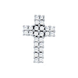 14kt White Gold Womens Round Diamond Cross Pendant 1/3 Cttw 53109 - shirin-diamonds