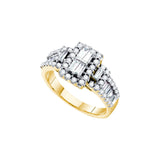 14kt Yellow Gold Womens Baguette Diamond Rectangle Frame Cluster Ring 1.00 Cttw 53836 - shirin-diamonds