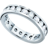 14k White Gold Womens Round Diamond Bridal Wedding Anniversary Eternity Band 1-1/2 Cttw 54695 - shirin-diamonds