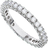 14kt White Gold Womens Round Diamond Eternity Wedding Anniversary Ring 3.00 Cttw 54702 - shirin-diamonds