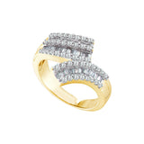 14kt Yellow Gold Womens Round Baguette Diamond Bypass Band 7/8 Cttw 54886 - shirin-diamonds