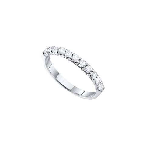 14kt White Gold Womens Round Pave-set Diamond 3.5mm Wedding Band 1/2 Cttw 55054 - shirin-diamonds