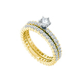 14kt Yellow Gold Womens Round Diamond Bridal Wedding Engagement Ring Band Set 1-1/2 Cttw 55290 - shirin-diamonds