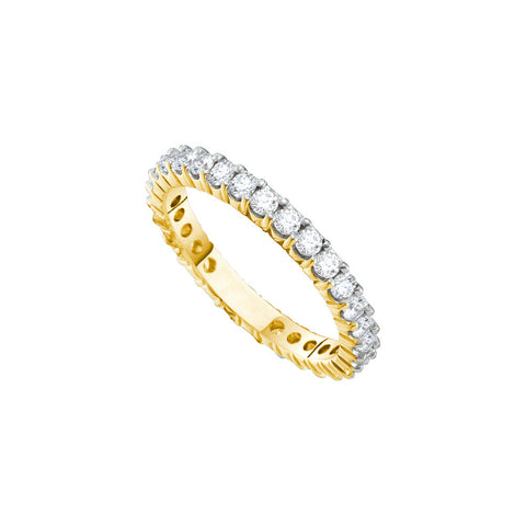 14kt Yellow Gold Womens Round Pave-set Diamond Eternity Wedding Band 3.00 Cttw 55304 - shirin-diamonds