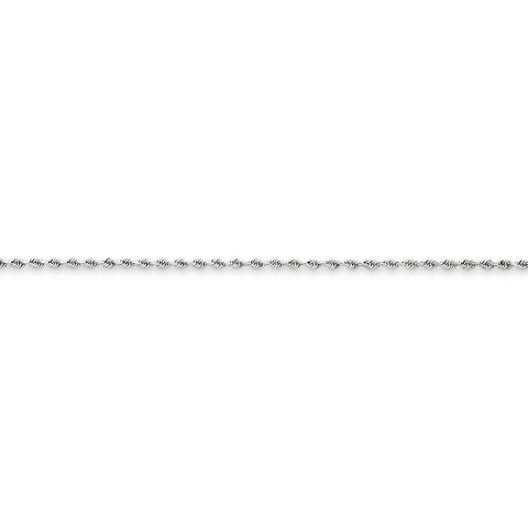 14k WG 1.5mm D/C Rope Chain