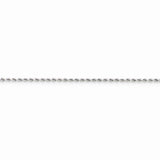 14k White Gold 1.8mm Diamond Cut Rope Anklet
