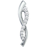 10kt White Gold Womens Round Diamond Vertical Journey Infinity Pendant 1/4 Cttw 57410 - shirin-diamonds