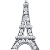 10kt White Gold Womens Round Diamond Eiffel Tower Fashion Pendant 1/3 Cttw 57417 - shirin-diamonds