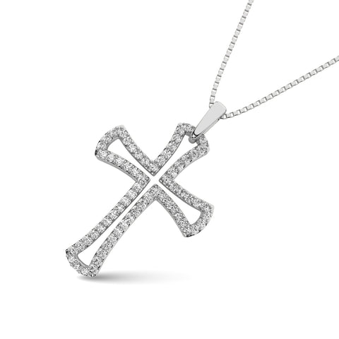 Diamond 1/4 Ct.Tw. Cross Pendant in 10K White Gold