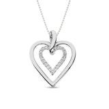 Diamond 1/10 Ct.Tw. Heart Pendant in 10K White Gold