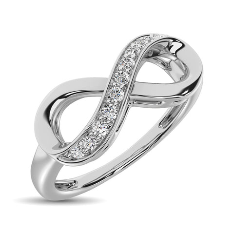 10K White Gold 1/10 Ct.Tw. Diamond Infinity Ring