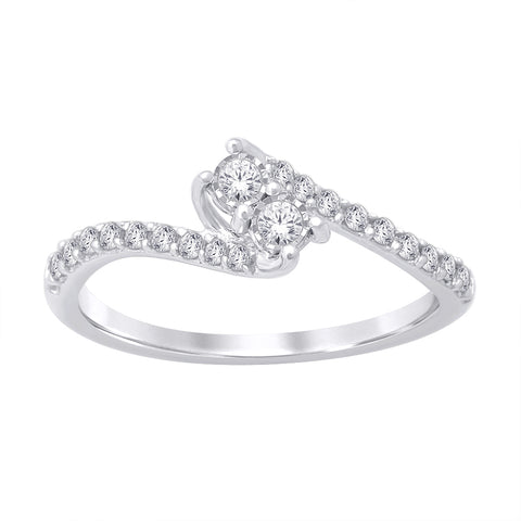 14K White Gold 1/2 Ct.Tw. Diamond Fashion Ring
