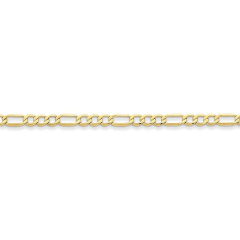 10k 4.75mm Semi-Solid Figaro Chain