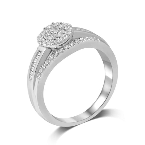 10K White Gold 1/2 Ct.Tw. Diamond Engagement Ring