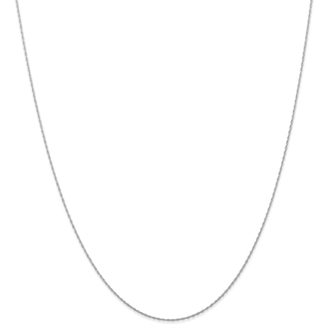 14k White Gold .5 mm (CARDED) Cable Rope Chain 5RW - shirin-diamonds