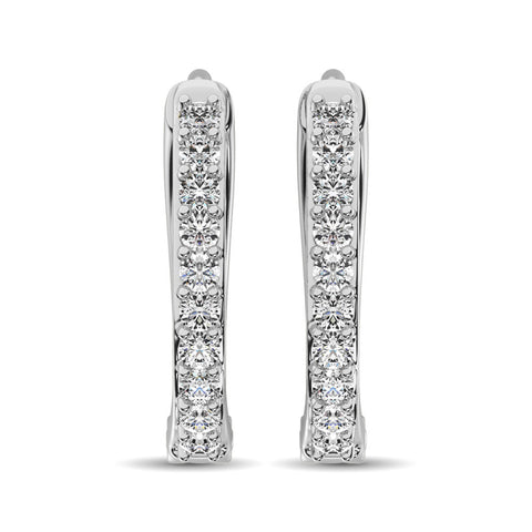 Diamond 1/5 Ct.Tw. Hoop Earrings in 10K White Gold