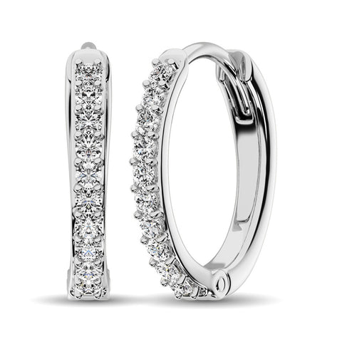 Diamond 3/8 Ct.Tw. Hoop Earrings in 10K White Gold
