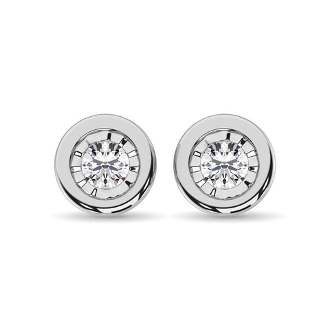 Diamond 1/10.Tw. Solitaire Studs in 10K White Gold