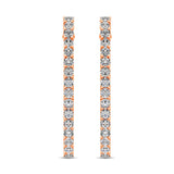 14K Rose Gold Diamond 3/4 Ct.Tw. In and Out Hoop Earrings