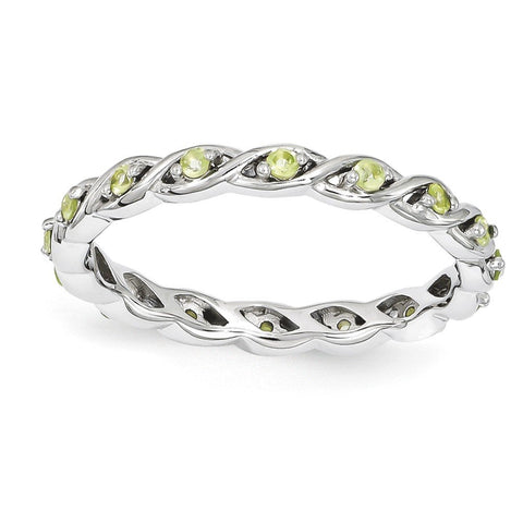 Sterling Silver Stackable Expressions Peridot Ring Size 7