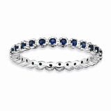 Sterling Silver Stackable Expressions Created Sapphire Ring Size 9