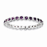 Sterling Silver Stackable Expressions Amethyst Ring Size 8