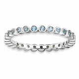 Sterling Silver Stackable Expressions Blue Topaz Ring Size 10
