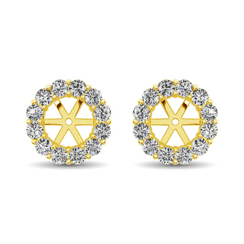 14K Yellow Gold Diamond 5/8 Ct.Tw. Earrings Jacket
