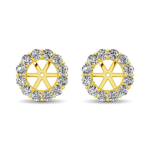 14K Yellow Gold Diamond 3/4 Ct.Tw. Earrings Jacket