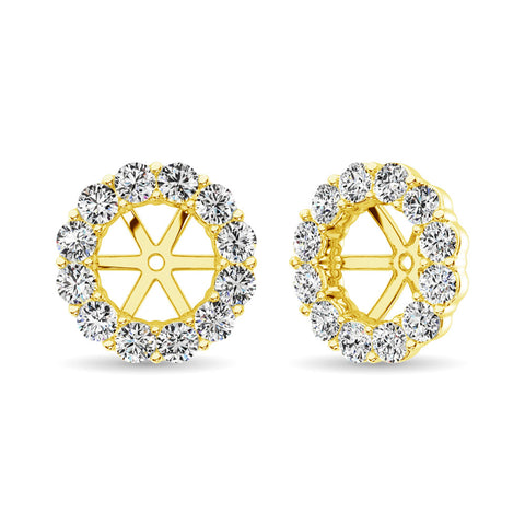 14K Yellow Gold Diamond 9/10 Ct.Tw. Earrings Jacket