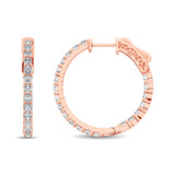 10K Rose Gold Diamond 1/2 Ct.Tw. In and Out Hoop Earrings