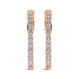 10K Rose Gold Diamond 2 Ct.Tw. In and Out Hoop Earrings