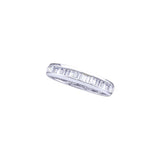 Sterling Silver Womens Baguette Diamond Wedding Anniversary Band Ring 1/6 Cttw 62849 - shirin-diamonds