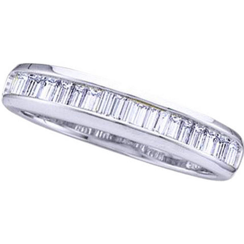Sterling Silver Womens Baguette Diamond Band Wedding Anniversary Ring 1/2 Cttw 62851 - shirin-diamonds