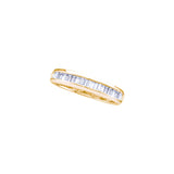 Yellow-tone Sterling Silver Womens Baguette Diamond Band Wedding Anniversary Ring 1/3 Cttw 62852 - shirin-diamonds