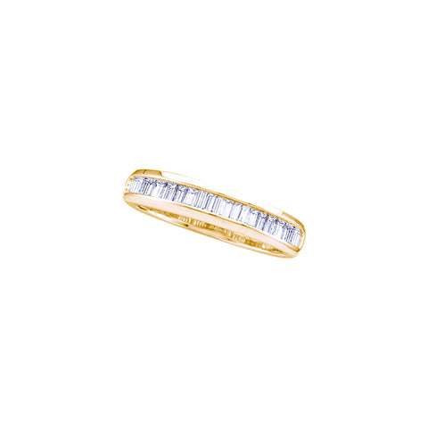 Yellow-tone Sterling Silver Womens Baguette Diamond Band Wedding Anniversary Ring 1/3 Cttw 62852 - shirin-diamonds