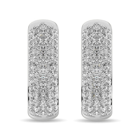 Diamond 2 1/10 ct tw Hoop Earrings in 14K White Gold