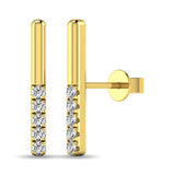Diamond 1/10 ct tw Bar Earrings in 10K Yellow Gold