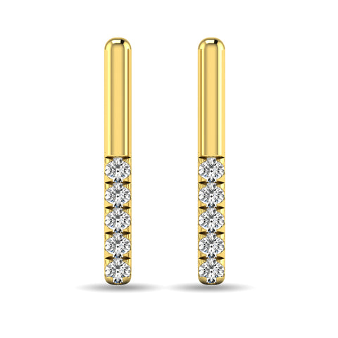 Diamond 1/10 ct tw Bar Earrings in 10K Yellow Gold