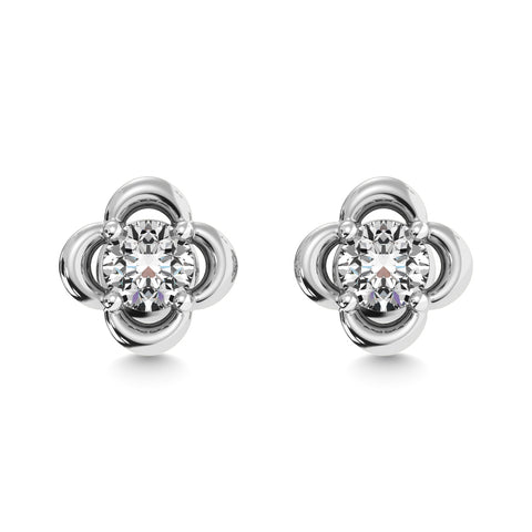 Diamond 1/3 ct tw Solitaire Stud Earrings in 14K White Gold