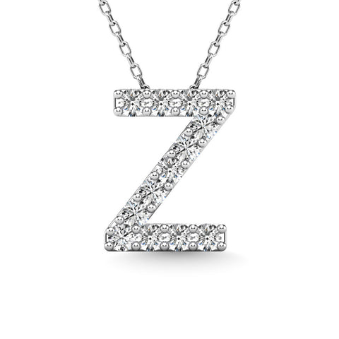 Diamond 1/8 Ct.Tw. Letter Z Pendant in 14K White Gold&quot;&quot;