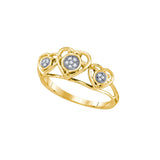 10kt Yellow Gold Womens Round Diamond Heart Love Ring .03 Cttw 64924 - shirin-diamonds