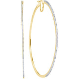 10kt Yellow Gold Womens Diamond Large Hoop Earrings 1/2 Cttw 65071 - shirin-diamonds